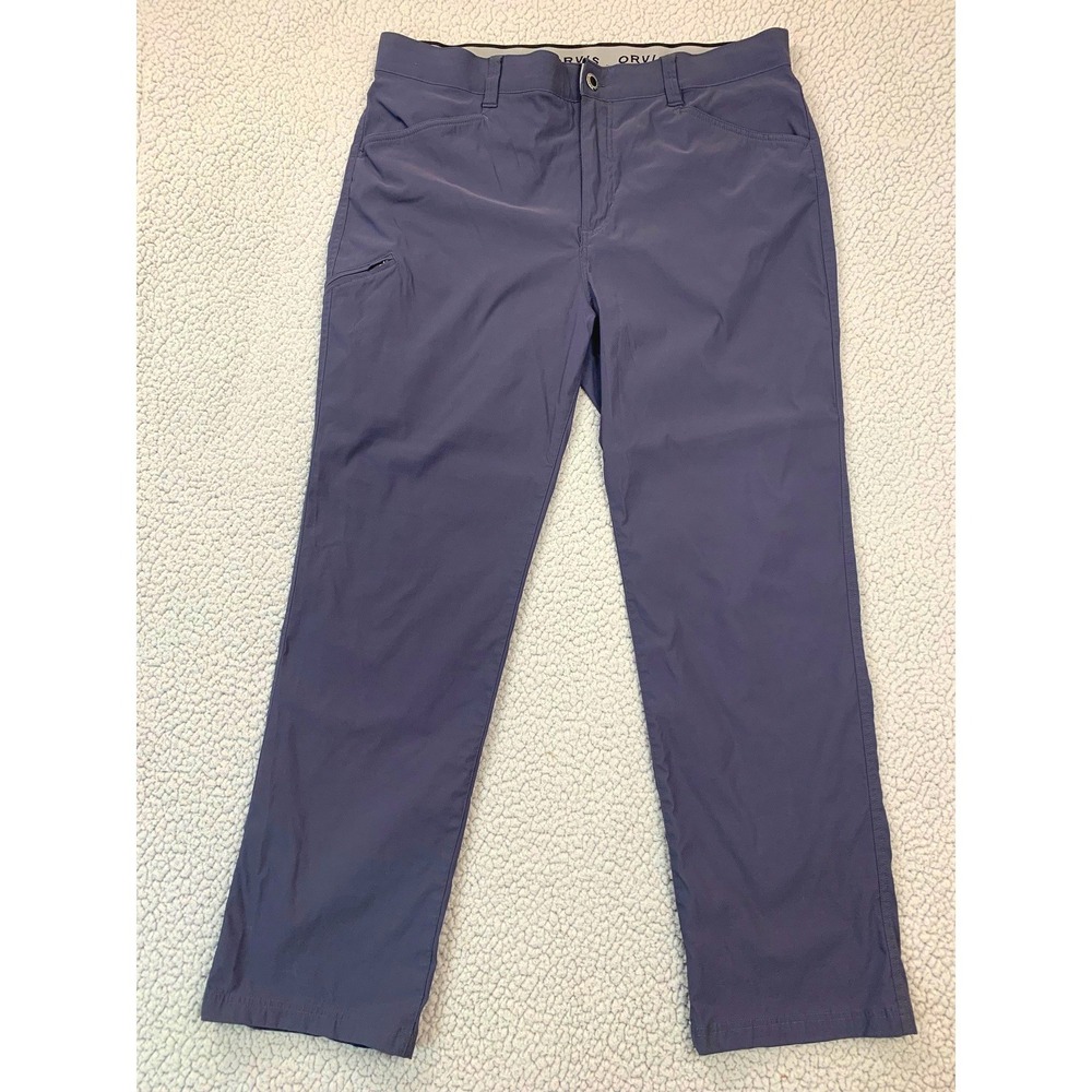 Orvis Pants Mens 40x32 Blue Performance Stretch Straight‎ Leg Nylon Spandex